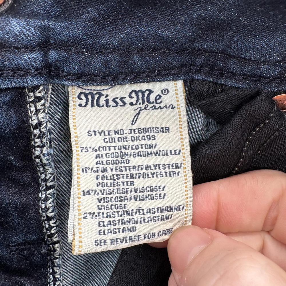 Miss Me Signature Skinny Jeans Womens 26 Blue Dark Wash Mid Rise Stretch Denim - Picture 6 of 14